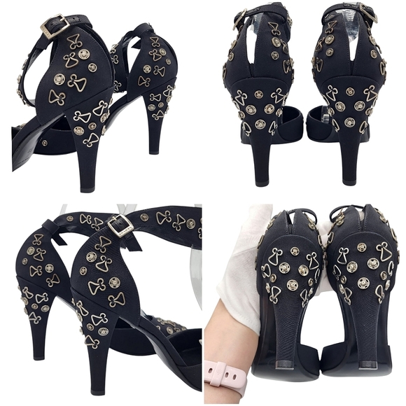CHANEL 2003 Snap Collection Ankle Strap Pumps With Metal Snaps & Hooks Black 38 - Picture 6 of 16